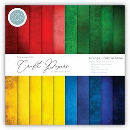 Grunge Festive Tones 6" x 6" Premium Paper Pad by Craft Consortium