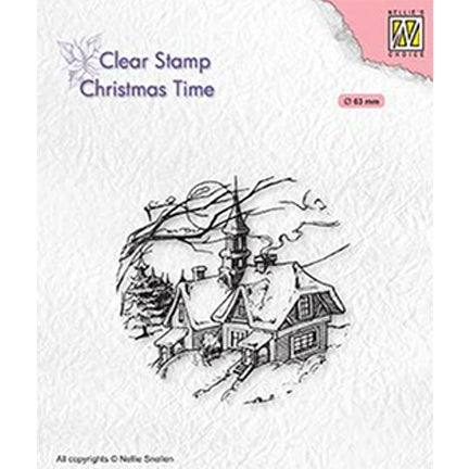 Christmas Time Snowy Christmas Scene Stamp by Nellie's Choice