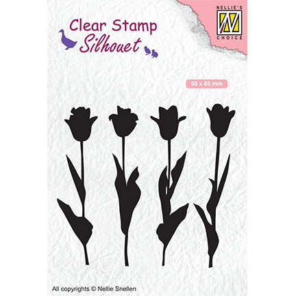 Silhouette Tulips Stamp by Nellie's Choice