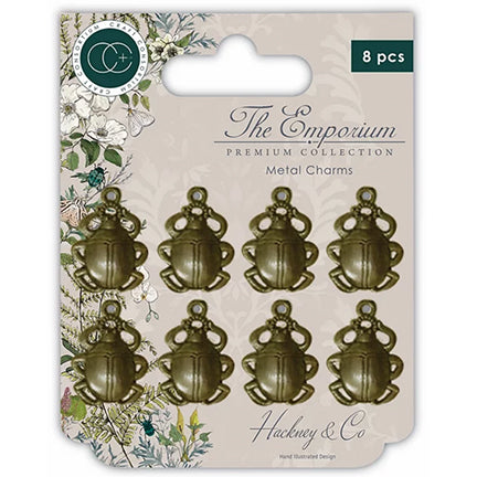 Charm, Vintage Brass "Beetle", Set of 8, by Craft Consortium