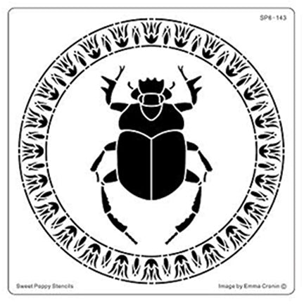 Scarab Beetle Stencil by Sweet Poppy Stencils