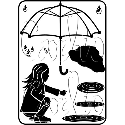 Umbrella Weather A7 Stamp Set by Card-io