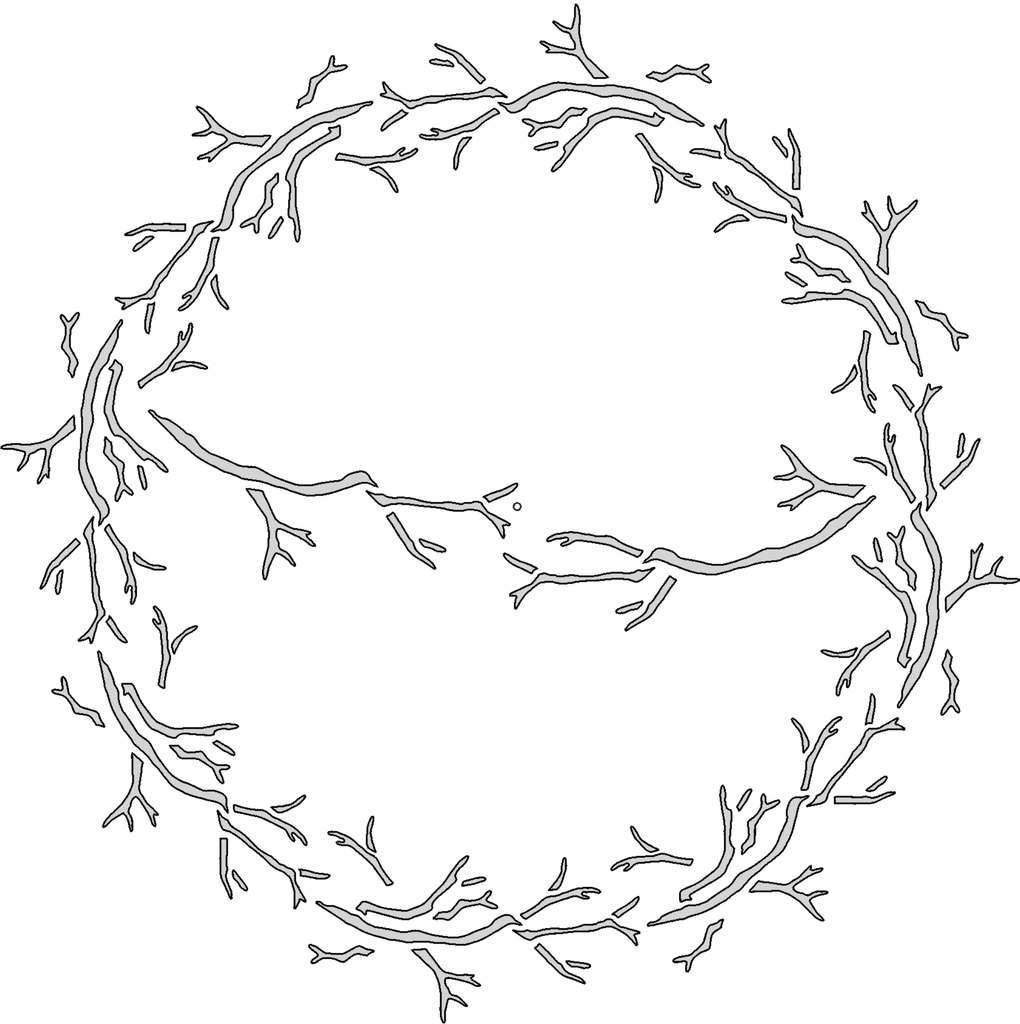 MajeMask Twiggy Wreath Stencil by Card-io