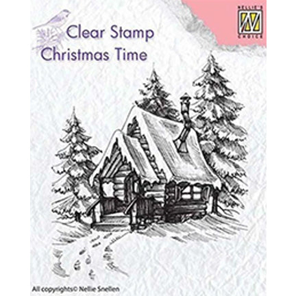Christmas Time Snowy House 2 Stamp by Nellie's Choice