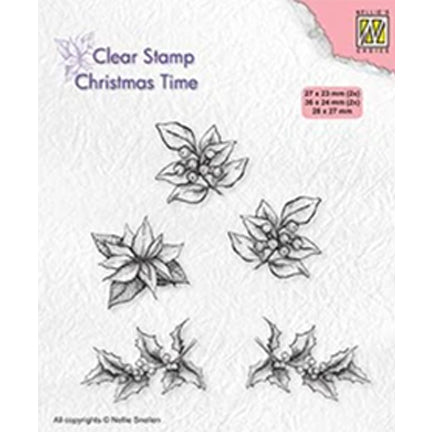 Christmas Time Poinsettia Stamp by Nellie's Choice