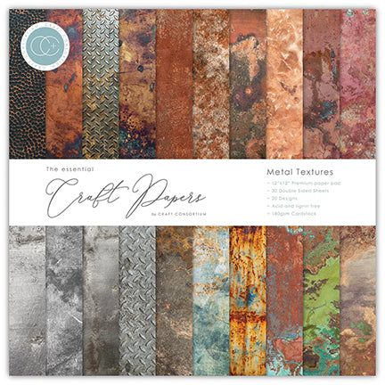 Metal Textures 12" x 12" Premium Paper Pad by Craft Consortium