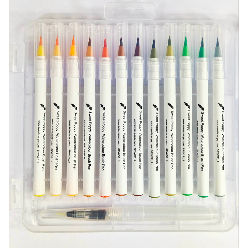 Watercolour Fine Tip Brush Pens, Sets 1 & 2 by Sweet Poppy Stencils