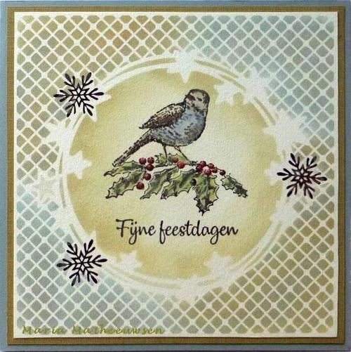 Christmas Time Bird On Branch Stamp by Nellie's Choice