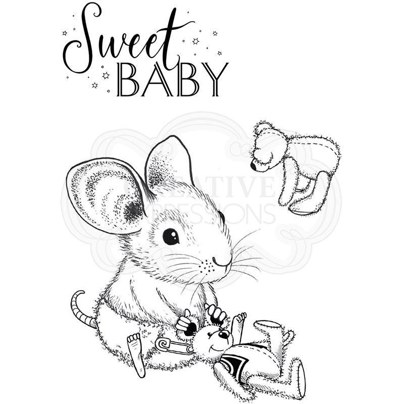 Wee Folk Series "Baby Mouse" A7 Stamp Set by Pink Ink Designs