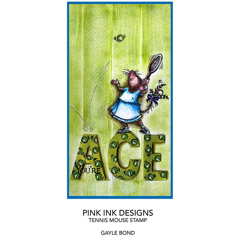 Wee Folk Series "Tennis Mouse" A7 Stamp Set by Pink Ink Designs