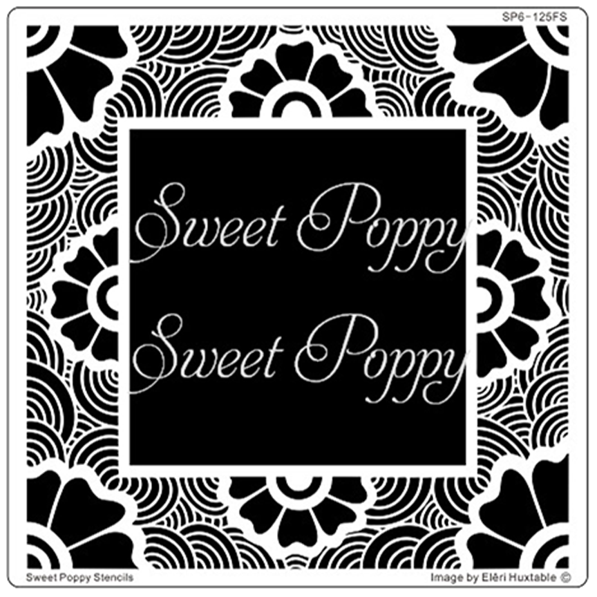 Aperture Retro Floral Square Stencil by Sweet Poppy Stencils