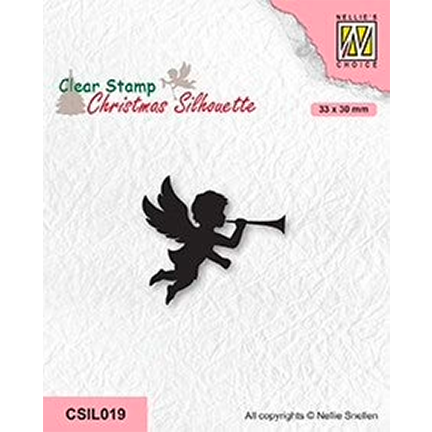 Christmas Silhouette Angel With Trumpet by Nellie's Choice