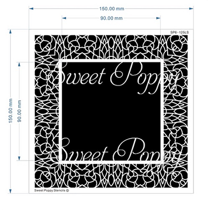 Aperture Lace Square Stencil by Sweet Poppy Stencils