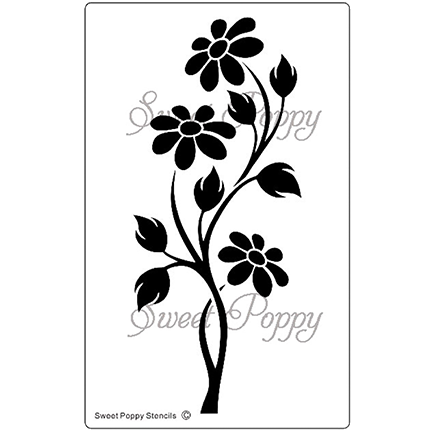 Black Daisy Stencil by Sweet Poppy Stencils