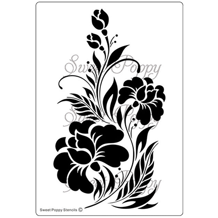 Black Orchid Stencil by Sweet Poppy Stencils