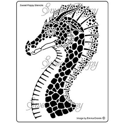 Black Tip (Dragon's Head) Stencil by Sweet Poppy Stencils