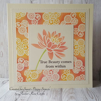 Blooms Aperture Square Stencil by Sweet Poppy Stencils