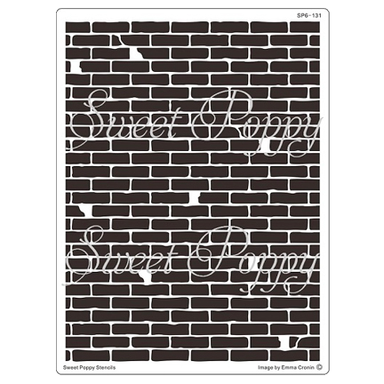 Brick Wall Backplate Stencil by Sweet Poppy Stencils
