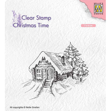 Cosily Snowy Cottage Stamp by Nellie's Choice