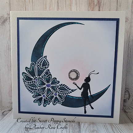 Floral Crescent Moon Stencil by Sweet Poppy Stencils