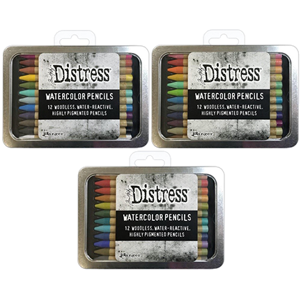 Distress Watercolor Pencils Bundle, 3 Sets by Ranger/Tim Holtz
