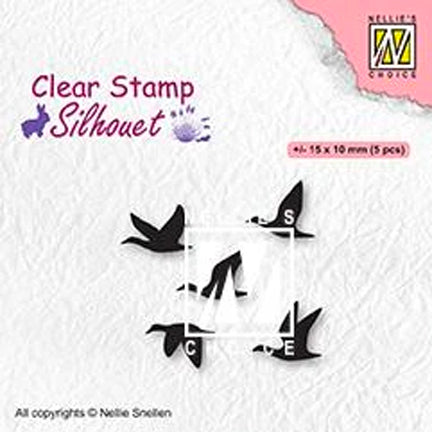 Silhouette Flying Birds Stamp by Nellie's Choice