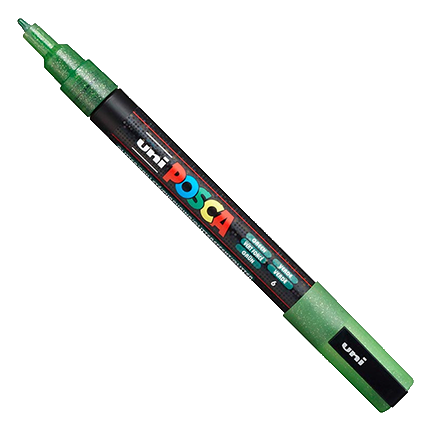 Uni POSCA Glitter Green Fine Bullet Tip Paint Pen by Mitsubishi Pencil