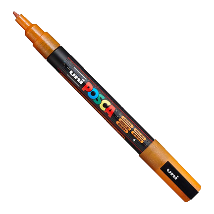 Uni POSCA Glitter Orange Fine Bullet Tip Paint Pen by Mitsubishi Pencil