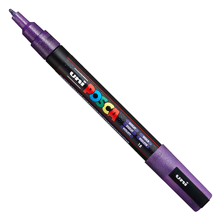 Uni POSCA Glitter Violet Fine Bullet Tip Paint Pen by Mitsubishi Pencil