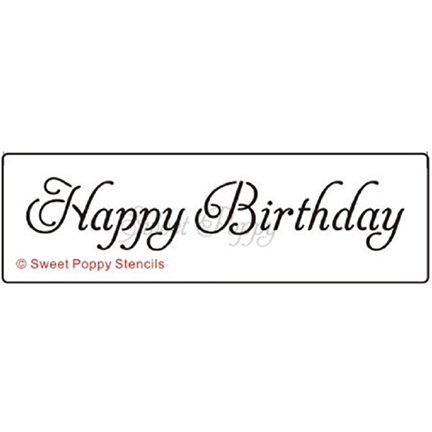 Happy Birthday Stencil by Sweet Poppy Stencils