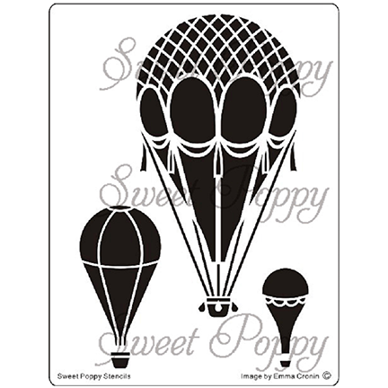 Hot Air Balloon Stencil by Sweet Poppy Stencils