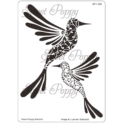 Hummingbird Duo Stencil by Sweet Poppy Stencils