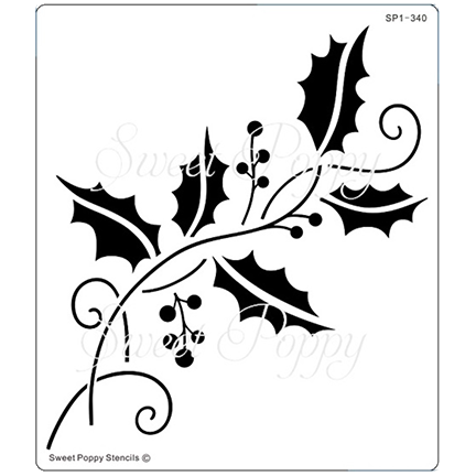 Large Holly Stencil by Sweet Poppy Stencils