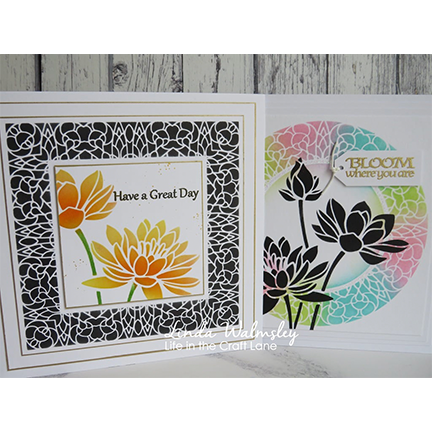 Lotus Flowers Stencil by Sweet Poppy Stencils