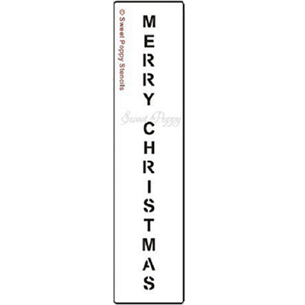 Merry Christmas (Block) "B" Vertical Stencil by Sweet Poppy Stencils