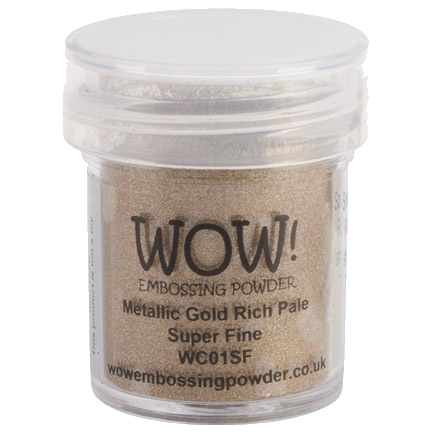 Embossing Powder, Metallic Gold Rich Pale Super Fine by WOW!