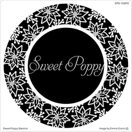 Aperture Poinsettia Circle Stencil by Sweet Poppy Stencils