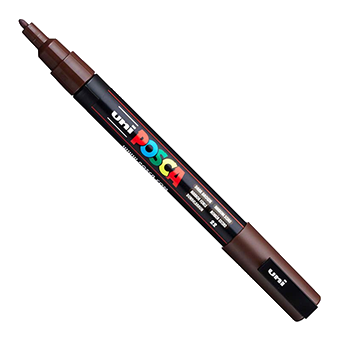 Uni POSCA Dark Brown Fine Bullet Tip Paint Pen by Mitsubishi Pencil