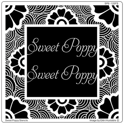 Aperture Retro Floral Square Stencil by Sweet Poppy Stencils