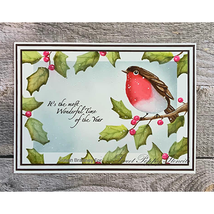 Robin & Holly A6 Stamp Set by Sweet Poppy Stencils