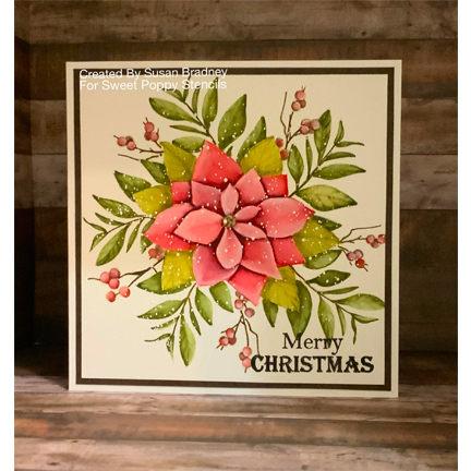 Poinsettia A6 Stamp Set by Sweet Poppy Stencils