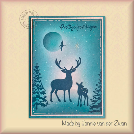 Christmas Silhouette Deer with Young by Nellie's Choice