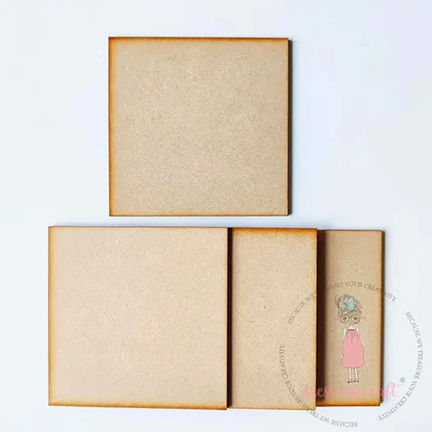 MDF Square Coasters, Set of 4 by Dress My Craft