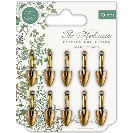Charms, Trowels, Vintage Brass, Set of 10 by Craft Consortium