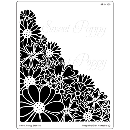 Tumbling Flowers Stencil by Sweet Poppy Stencils