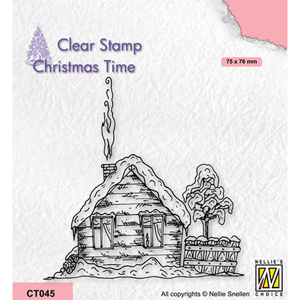 Christmas Time Snowy Cottage 2 Stamp by Nellie's Choice