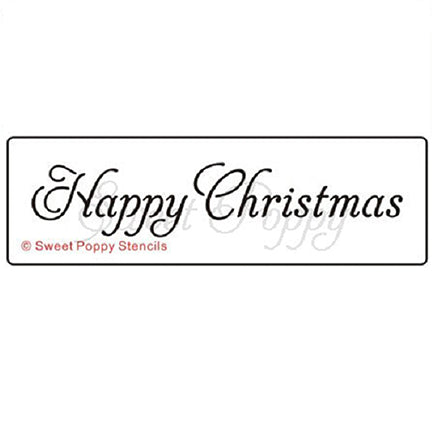 Happy Christmas Stencil by Sweet Poppy Stencils