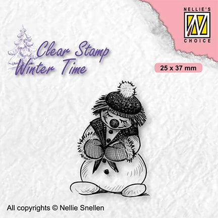 Winter Time Shy Snowman Stamp by Nellie's Choice