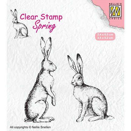 Spring Two Hares 2 Stamp by Nellie's Choice