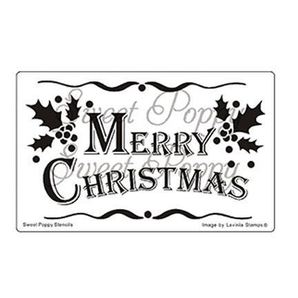 Merry Christmas Banner Stencil by Sweet Poppy